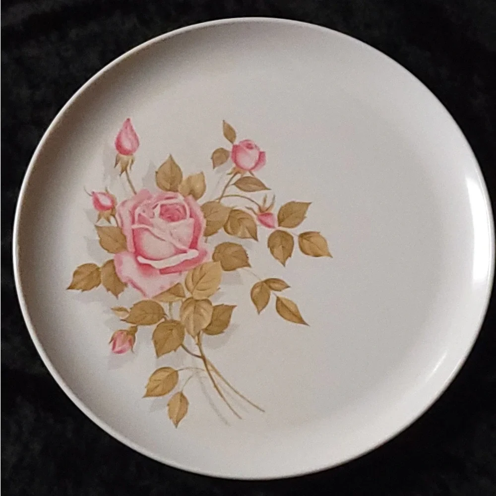 6 Vtg MCM Melmac Pink Rose 10